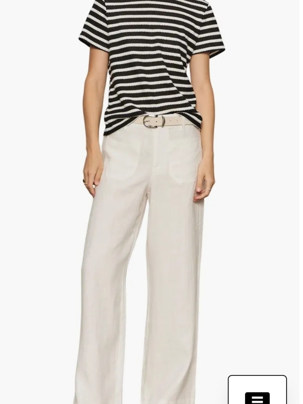 Striped Short-Sleeve Tee in Black and White Size XL